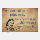 SlipperyJoe's Prinses klap lopen grappig jaren 50 Theedoek (Horizontaal)