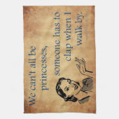 SlipperyJoe's Prinses klap lopen grappig jaren 50 Theedoek (Verticaal)