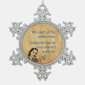 SlipperyJoe's Prinses klap lopen grappig jaren 50 Tin Sneeuwvlok Ornament (Voorkant)