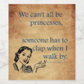 SlipperyJoe's Prinses klap lopen grappig jaren 50  Wijn Etiket (Enkel label)