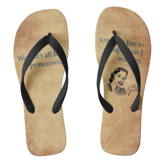 SlipperyJoe's Prinses klapt lopend grappig 50s vin Teenslippers (Voetbed)