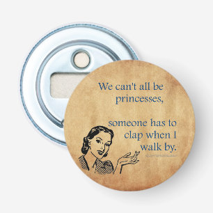 SlipperyJoe's prinsessen klappen vintage poster re Button Flesopener