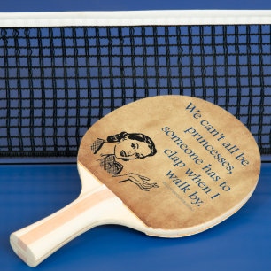 SlipperyJoe's prinsessen klappen vintage poster re Tafeltennisbatje