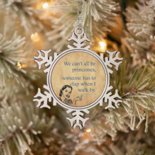 SlipperyJoe's prinsessen klappen vintage poster re Tin Sneeuwvlok Ornament