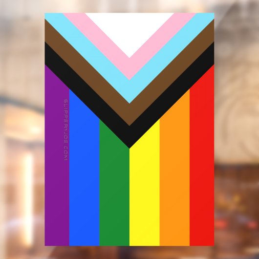 SlipperyJoe's Progress Pride Vlag homoseksuele ges Raamsticker (Vel 2)