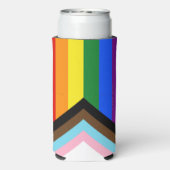 SlipperyJoe's Progress Pride Vlag homoseksuele ges Seltzer Blikjeskoeler (Seltzer Achterkant)