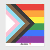 SlipperyJoe's Progress Pride Vlag homoseksuele ges Sticker (Vel)