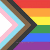 SlipperyJoe's Progress Pride Vlag homoseksuele ges Sticker (Voorkant)