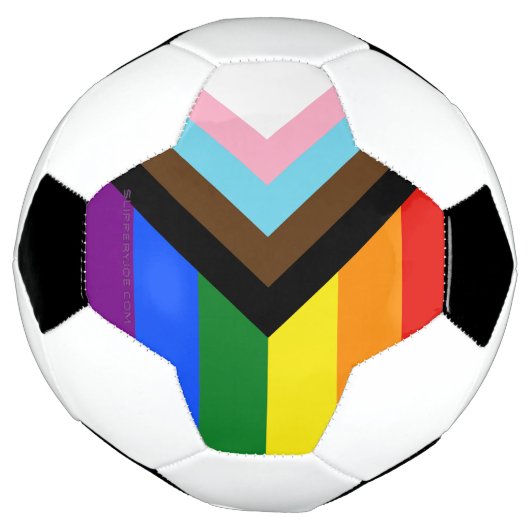 SlipperyJoe's Progress Pride Vlag homoseksuele ges Voetbal (Gedraaid)