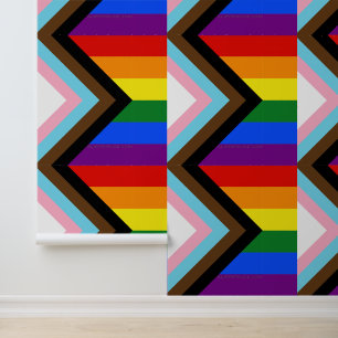 SlipperyJoe's Progress Pride-vlag zes klassieke ho Behang