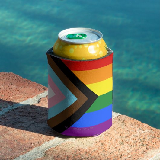 SlipperyJoe's Progress Pride-vlag zes klassieke ho Blikjeskoeler (Insitu Zwembad)