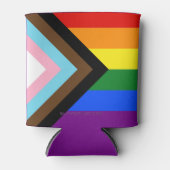 SlipperyJoe's Progress Pride-vlag zes klassieke ho Blikjeskoeler (Voorkant)