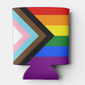 SlipperyJoe's Progress Pride-vlag zes klassieke ho Blikjeskoeler (Achterkant)
