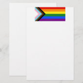 SlipperyJoe's Progress Pride-vlag zes klassieke ho Briefpapier (Voorkant / Achterkant)