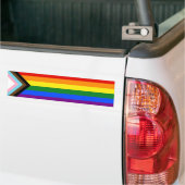 SlipperyJoe's Progress Pride-vlag zes klassieke ho Bumpersticker (Op Truck)