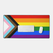 SlipperyJoe's Progress Pride-vlag zes klassieke ho Bureaumat (Keyboard & Muis)