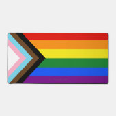 SlipperyJoe's Progress Pride-vlag zes klassieke ho Bureaumat (Voorkant)