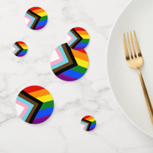 SlipperyJoe's Progress Pride-vlag zes klassieke ho Confetti