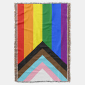 SlipperyJoe's Progress Pride-vlag zes klassieke ho Deken (Voorkant Verticaal)