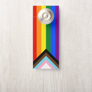 SlipperyJoe's Progress Pride-vlag zes klassieke ho Deurhanger