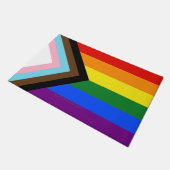 SlipperyJoe's Progress Pride-vlag zes klassieke ho Deurmat (Schuin)