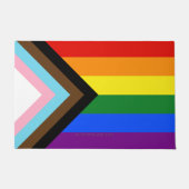 SlipperyJoe's Progress Pride-vlag zes klassieke ho Deurmat (Voorkant)