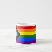 SlipperyJoe's Progress Pride-vlag zes klassieke ho Espresso Kop (Voorkant)