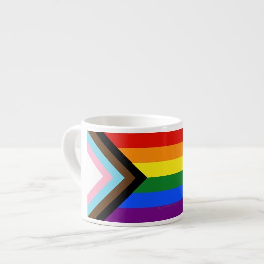 SlipperyJoe's Progress Pride-vlag zes klassieke ho Espresso Kop (Links)
