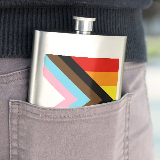 SlipperyJoe's Progress Pride-vlag zes klassieke ho Flacon (Voorbeeld)