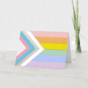 SlipperyJoe's Progress Pride-vlag zes klassieke ho Folie Feestdagenkaart
