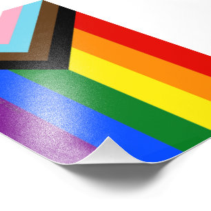 SlipperyJoe's Progress Pride-vlag zes klassieke ho Foto Afdruk