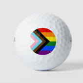 SlipperyJoe's Progress Pride-vlag zes klassieke ho Golfballen (Voorkant)