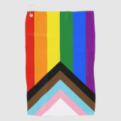 SlipperyJoe's Progress Pride-vlag zes klassieke ho Golfhanddoek (Voorkant)