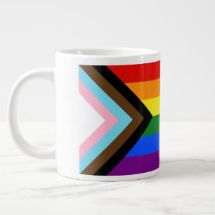 SlipperyJoe's Progress Pride-vlag zes klassieke ho Grote Koffiekop