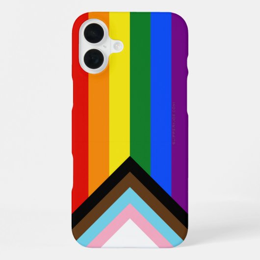 SlipperyJoe's Progress Pride-vlag zes klassieke ho iPhone Hoesje (Achterkant)