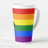 SlipperyJoe's Progress Pride-vlag zes klassieke ho Latte Mok (Rechterhoek)