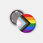 SlipperyJoe's Progress Pride-vlag zes klassieke ho Magneet (Voorkant / Achterkant)