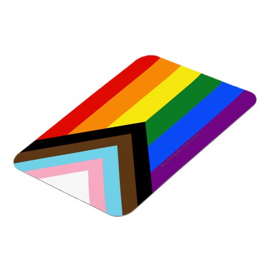 SlipperyJoe's Progress Pride-vlag zes klassieke ho Magneet (Linkerzijde)