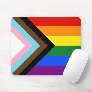 SlipperyJoe's Progress Pride-vlag zes klassieke ho Muismat