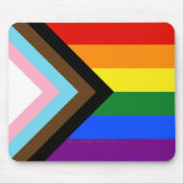 SlipperyJoe's Progress Pride-vlag zes klassieke ho Muismat (Voorkant)