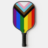 SlipperyJoe's Progress Pride-vlag zes klassieke ho Pickleball Paddle (Voorkant)