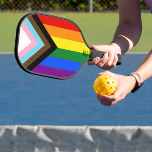 SlipperyJoe's Progress Pride-vlag zes klassieke ho Pickleball Paddle