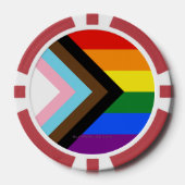 SlipperyJoe's Progress Pride-vlag zes klassieke ho Poker Chips (Voorkant)