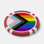 SlipperyJoe's Progress Pride-vlag zes klassieke ho Poker Chips (Enkel)