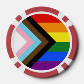 SlipperyJoe's Progress Pride-vlag zes klassieke ho Poker Chips (Achterkant)