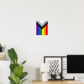 SlipperyJoe's Progress Pride-vlag zes klassieke ho Poster (Thuiskantoor)