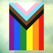 SlipperyJoe's Progress Pride-vlag zes klassieke ho Raamsticker (Vel 3)