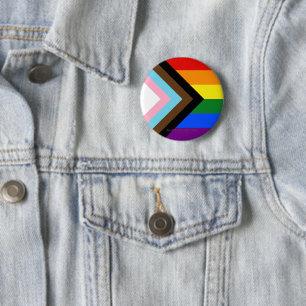 SlipperyJoe's Progress Pride-vlag zes klassieke ho Ronde Button 5,7 Cm