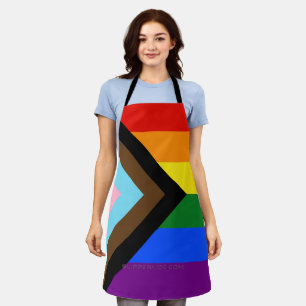 SlipperyJoe's Progress Pride-vlag zes klassieke ho Schort