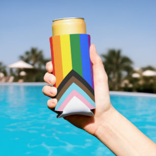 SlipperyJoe's Progress Pride-vlag zes klassieke ho Seltzer Blikjeskoeler